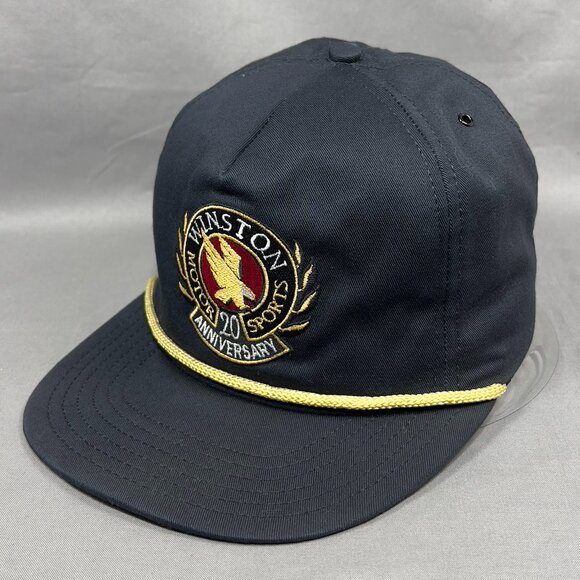 Vtg Winston Motorsports NASCAR Snapback Hat Cap Rope 20th Anniversary USA Mens - Picture 2 of 14